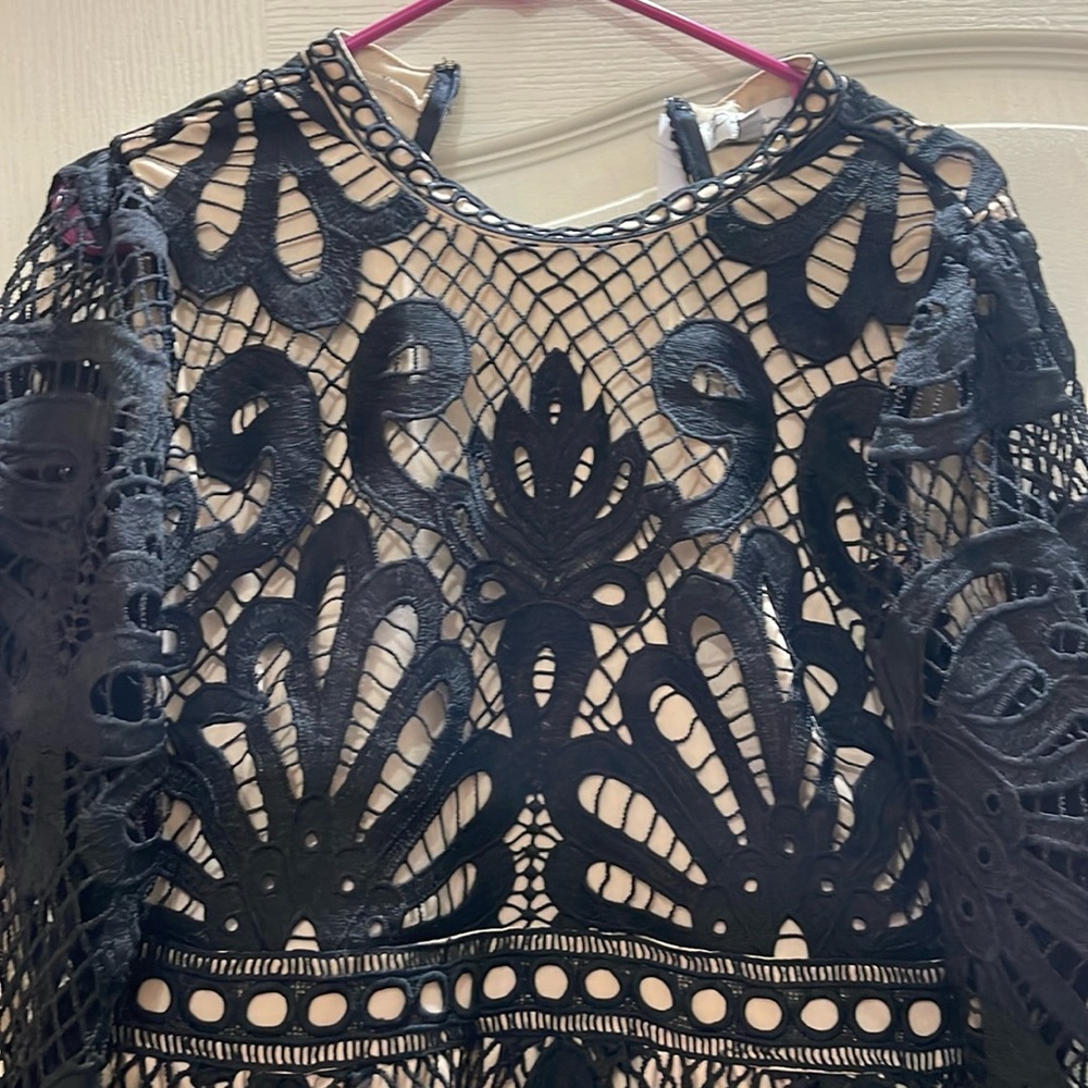 Beautiful Black Overlay Dress